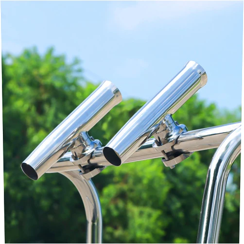 Marinebaby (2X) 316 Stainless Tournament Style Boat Fishing Holder Clamp on Fishing Rod Holder for Boat 1-1/4