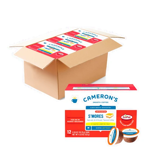 Cameron's Coffee Single Serve Pods, S'mores Flavored, 12 Count (Pack of 6)