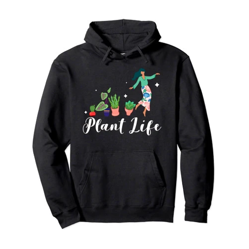 Teeda Wee Plant Lady Living Her Best House Plant Life Gift Pullover Hoodie
