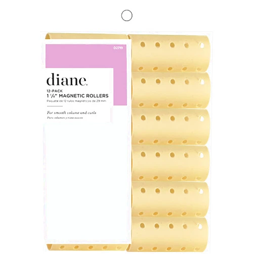 Diane Magnetic Rollers, Beige, 1.13 Inch, 12 Count (Pack of 1)