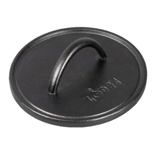 Lodge Pre-Seasoned Round Cast Iron Press - Cast Iron Griddle Press for a Restaurant-Quality Sear - Unparalleled Heat Retention - Use on the Stove or the Grill - 8 Inch