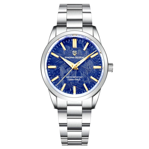 HaiQin Pagani Design 1734 Men's Casual Watches Japan VH31 Quartz Movement Stainless Steel Strap Palm Leaf Dial 100M Waterproof Super Luminous Sport Analog Watch