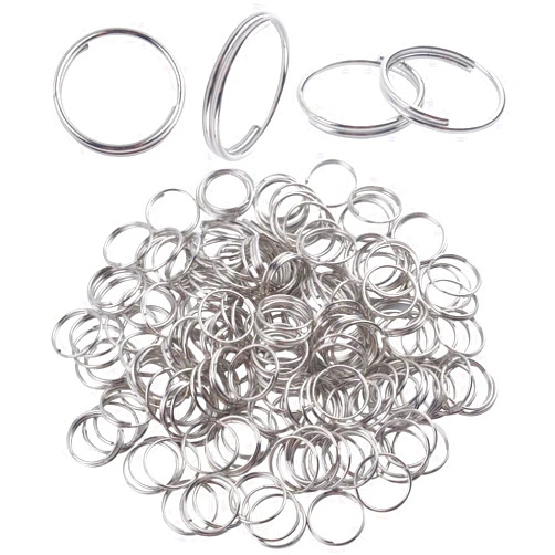 Aylifu 200 Pieces Metal Split Rings, 16mm Nickel Plated Double Loop Jump Rings Small Key Chain Rings Crystal Chandeliers Connectors for DIY Jewelry Making and Craft Ideas