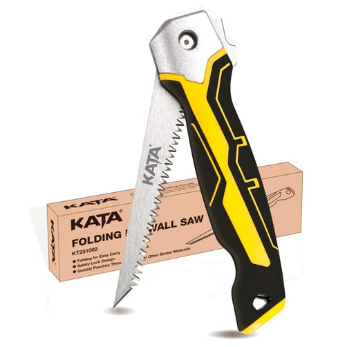 KATA Folding Jab Saw/Drywall Saw, Sheetrock Saw with Soft Grip Handle, Hand Saw, Hacksaw with 65Mn Steel Blade for Wallboard, Plywood and PVC