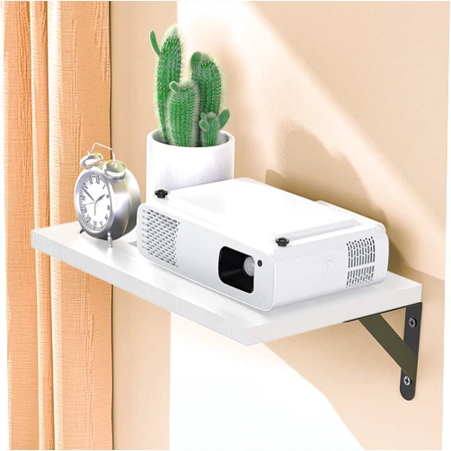 DAWASAPAT Projector Shelf/Modem Shelf/Router Shelf/Cable Box Wall Mount/Router Wall Mount, Projector Wall Mount Floating, White Projector Shelf for Wall with Cable Ties