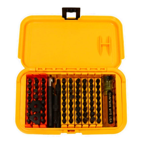 Chapman MFG 1000 Mity Master Set - Includes Phillips, Slotted, SAE & Metric MM Hex, Ball Allen Hex, JIS, Star (for Torx), Robertson Bits, Complete Set 68 USA Made Insert Bits, Mini Ratchet Hand Tool