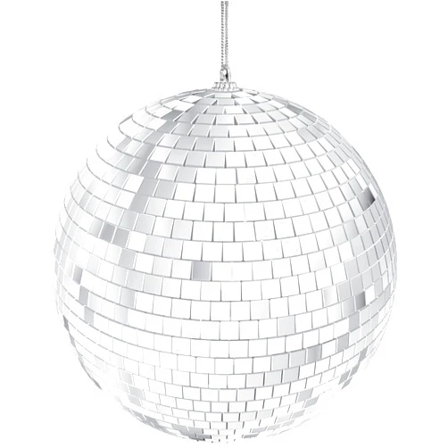The Dreidel Company Mirror Disco Ball with Attached String for Hanging Ring, Reflects Light, Party Favor, 5