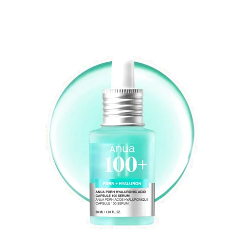 Anua PDRN Hyaluronic Acid Capsule 100 Serum, Radiant Face Serum, Hyaluronic Acid, Hydration, Moisture Plumping effect, Natural color, Fragrance free, Korean Skincare, 30ml / 1.01 fl. oz