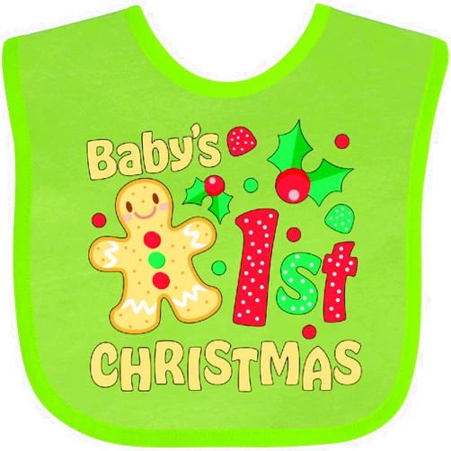 inktastic Baby's First Christmas -Gingerbread Cookie Baby Bib