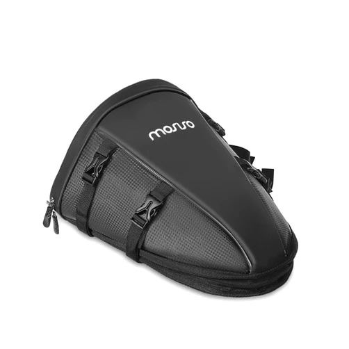 MOSISO Motorcycle Tail Bag Multifunctional Waterproof Polyester Storage Saddle Bag, 10L Outdoor Sports Motorbike Rear Seat Light Tank Bag Tool Carry Bag with Shoulder Strap, Black