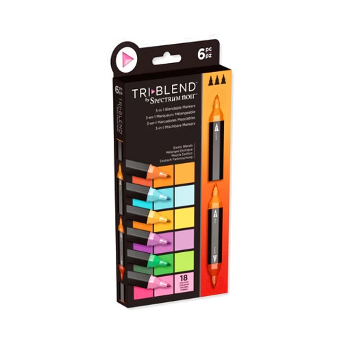 Crafter's Companion Spectrum Noir Triblend Alcohol 3 Marker Pens-Exotic Blends-Pack of 6