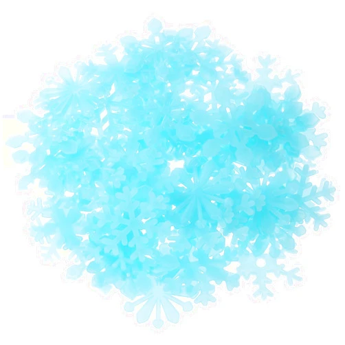 uxcell 50pcs Glow in The Dark Snowflake Fluorescent Plastic Wall Stickers Adhesive Murals Decals for Home Art Ceiling Bedroom Wall Decorations, Blue