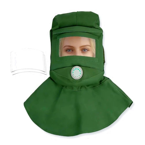 WZKO Sand Blasting Hood Cap - Hardened PC Lenses, Anti-Scratch & Scratch-Resistant Protective Gear for Painting, Dusting, Grinding
