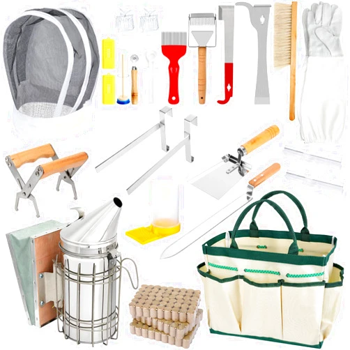 Blisstime 26pcs Beekeeping Supplies, Bee Keeping Starter Kit, Beekeeping Hive Tool with Bee Smoker, Bee Keeping Supplies-All Kit, Bee Hives Tools for Beginners and Professional Beekeepers