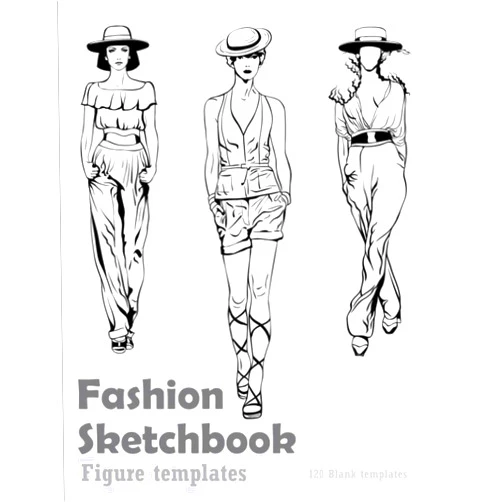 Freecooly Publications Fashion Sketchbook : Figure templates (120 blank templates ): sketchbook with 120 female fashion figure templates - croquis fashion templates