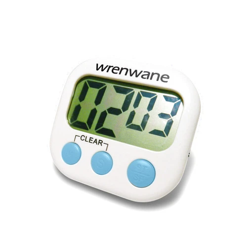 Wrenwane Digital Kitchen Timer (Upgraded), No Frills, Simple Operation, Big Digits, Loud Alarm, Magnetic Backing, Stand, White
