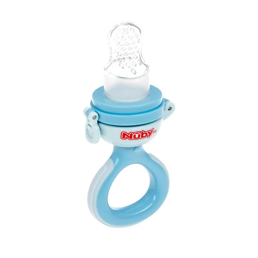 Nuby Twist N' Feed Infant First Foods Feeder with Hygienic Cover: 10M+ (Blue)