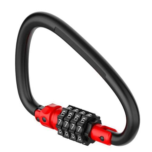 MeBantoo 4-Digit Combination Locks, Heavy Duty D-Shaped Carabiner Clips, Keyless Security Combo Lock for Bike, Helmet, Suitcase Luggage, Ski Equipment, Travel Baggage Backpack (1, Red)