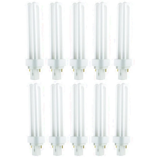 Sunlite PLD18/SP41K/10PK 4100K Cool White Fluorescent 18W PLD Double U-Shaped Twin Tube CFL Bulbs with 2-Pin G24D-2 Base (10 Pack)