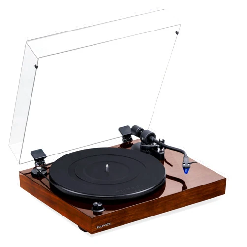 Fluance RT84 Reference High Fidelity Vinyl Turntable Record Player with Ortofon 2M Blue Cartridge, Speed Control Motor, High Mass MDF Wood Plinth, Vibration Isolation Feet - Walnut
