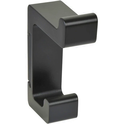 Technik Team Technikteam Bodon Wall Coat Hook, Height 90 mm, Wall Hook for Screwing on Double Zinc Die-Cast Black Matt Powder Coated
