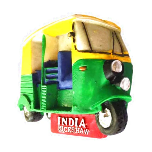 Weekino Fridge Magnet Rickshaw New Delhi India 3D Resin Handmade Craft Tourist Travel City Souvenir Collection Letter Refrigerator Sticker