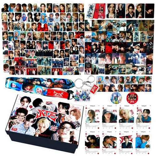 KPOPBP Stray Kids ATE Album Merch Gift Box Set KPOP Merchandise 55 PCS Photocards,95 PCS Stickers, Keychian Lanyards Gift for SKZ Boys and Girls