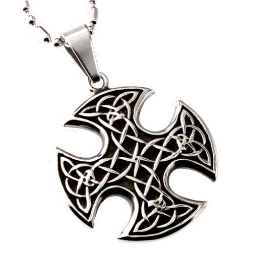 R.H. Jewelry Stainless Steel Celtic Knots Cross Pendant Necklace