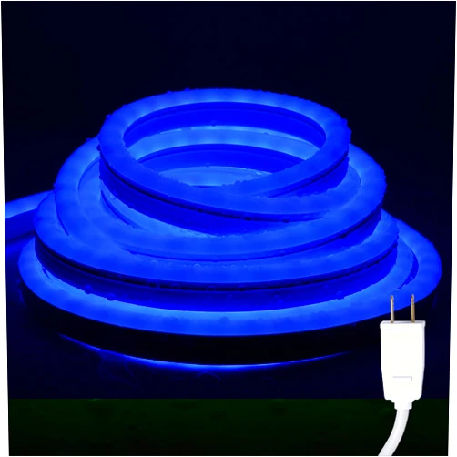 Areful 33ft/10m Blue Neon Rope Lights, Plugin Neon Strip Lights with ETL Power Cord, Waterproof LED Neon Light Rope Plug&Play, Connectable Flexible LED Neon Light String for Garden Patio Bedroom Office etc