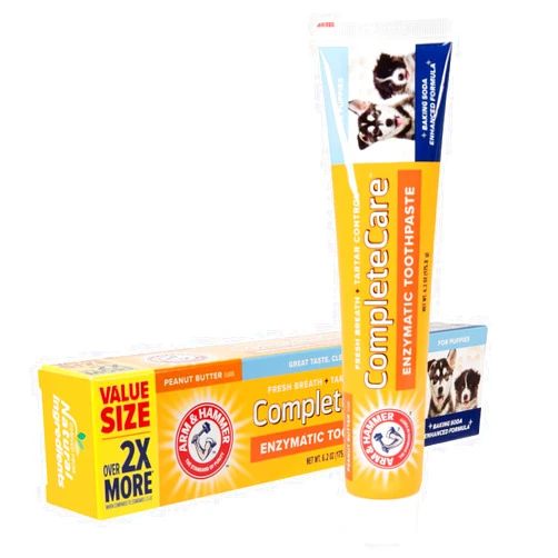 Arm & Hammer Complete Care Enzymatic Dog Toothpaste Value Size | 6.2 oz Peanut Butter Flavor Enzymatic Dog Toothpaste for Puppies | Great Tasting Dog Toothpaste with Arm & Hammer Baking Soda