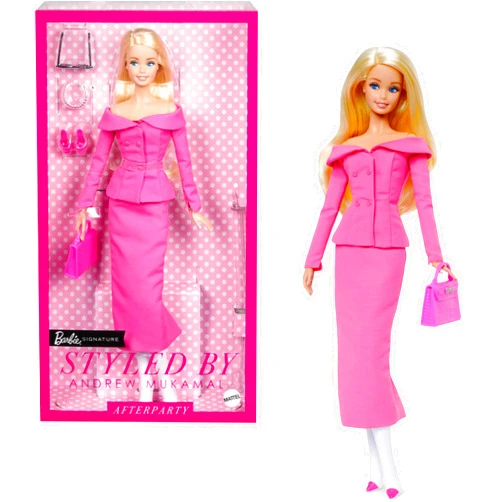 Barbie Signature Styled by Andrew Mukamal Fashion Doll, Collectible with 3 Day-to-Night Looks & Accessories, Includes Stand