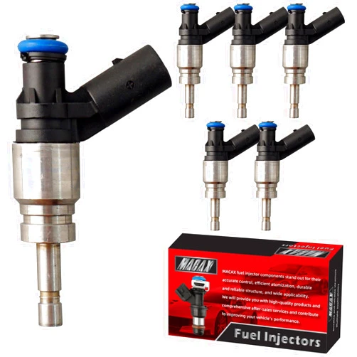 MACAX Set of 6 Fuel Injectors 06E906036C FJ1022 Replacement Compatible with Audi A4 A6 Quattro S6 S8 2005 2006 2007 2008 2009 3.2L 5.2L V6 V10 - Replaces FIJ0033