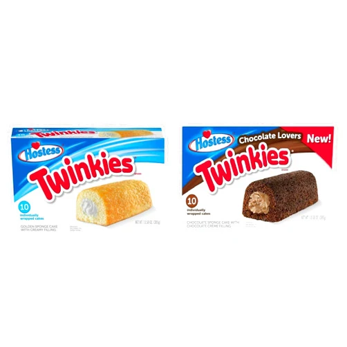 Generic Hostess - Twinkies Variety Pack - Creamy Golden Sponge & Chocolate Lovers - 10 Individually Wrapped Cakes - Pack of 2-1 Box From Each Flavor