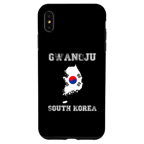 Vintage Gwangju South Korea Map With Flag Souvenir iPhone XS Max Retro Gwangju South Korea Distressed South Korea Flag Case