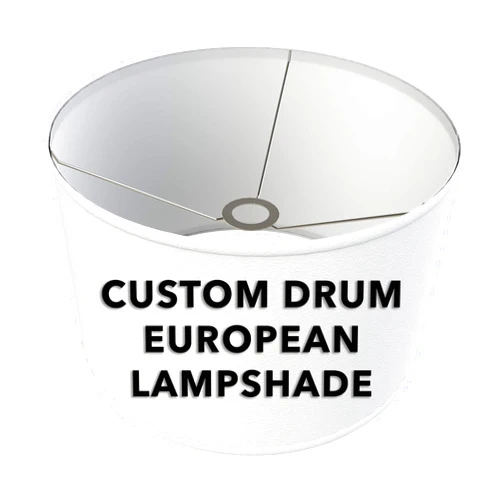FenchelShades.com Fully Customizable Drum Lampshade with European-Style Attachment. Virtually Any Size or Color. Custom Made in USA.