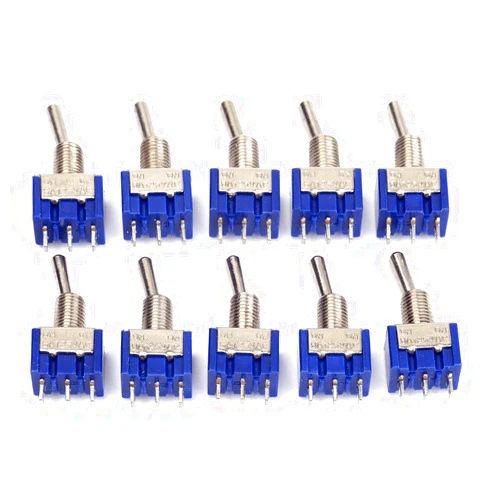 HiLetgo 10pcs AC125V 6A ON/ON SPDT 3 Terminals 2 Position Toggle Switch MTS102