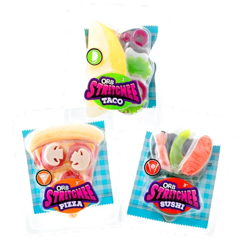 The Orb Factory ORB Stretchee Foodz - Secret Menu 3 Pack V2 - Mix and Match, Stretch, and Even Squeeze These Snacks for Stress Relief - Original Sensory/Fidget Toys for Kids and Adults
