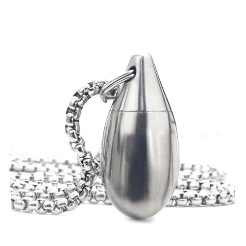 KCFEV Pill Holder Necklace Nitro Pill Case Titanium Pill Container Necklace for Men Women Christmas Gifts Stocking Stuffers Waterproof Pill Holder Emergency Aspirin Small Pill Box W/Chain Tiny Fob