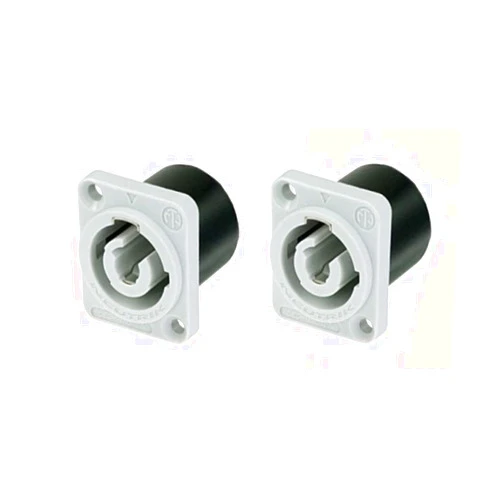 LASE (2) Two Original NEUTRIK NAC3MPB-1 PowerCON Out Grey Chassis Panel Mount Power