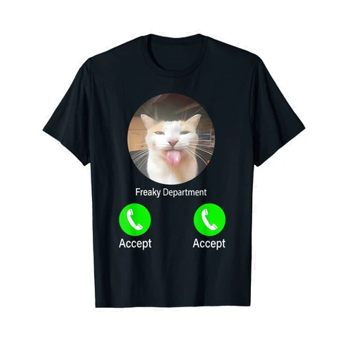 Funny Weird Cat Meme Tee Shirt Freaky Department Funny Cat Meme Men Women T-Shirt