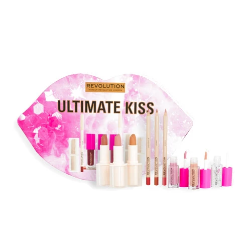 Makeup Revolution Ultimate Kiss Lip Gloss Collection, Lipsticks & Lip Liners Gift Box