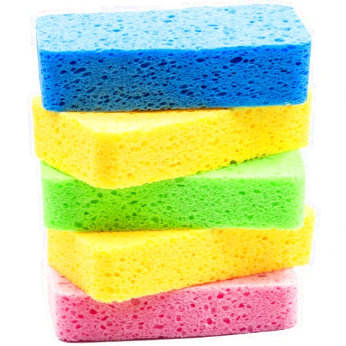 Temede Large Cellulose Sponges, Kitchen Sponges for Dish, Thick Heavy Duty Scrub Sponges, Non-Scratch Scrubber for Household, Cookware, Bathroom, Compressed Packaging (5 Pack)