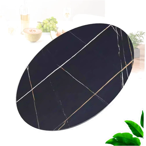 LHIUGE Glass Lazy Susan for Dining Table with Rotating Wheels Table Top Centerpiece Kitchen Turntable Large Round Silent & Smooth Spin Top Various Sizes Centerpiece Kitchen Turntable