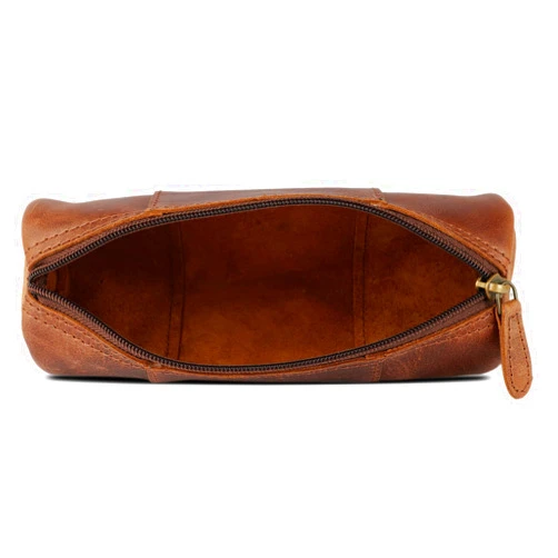 The Antiq Make-up Pouch, Leather Zipper Pouch, Leather Pencil Case, Marker Pouch