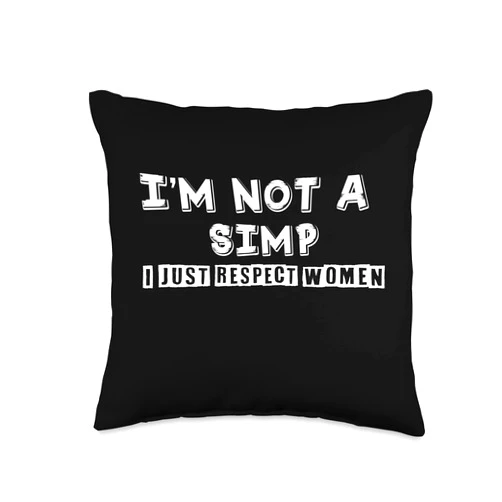Simpin' Ain't Easy Sarcastic Designs Simp-Sarcastic Egamer & Egirl Internet Meme Nation Denied Throw Pillow, 16x16, Multicolor