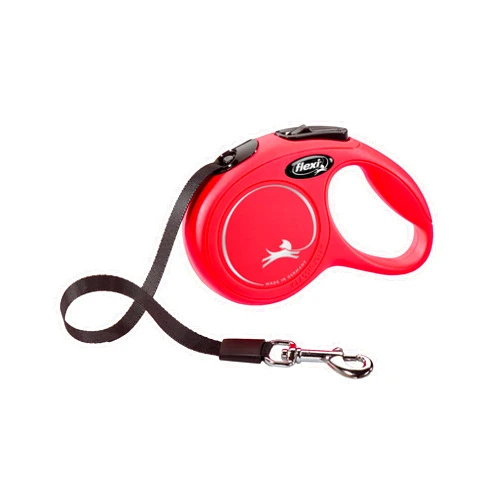 FLEXI New Classic Tape Retractable Dog Leash for Small Dogs Upto 26 lbs. – 10 ft., Red | Tangle Free Pet Walking Leash with One-Handed Brake, Pause, Lock|German Quality Product
