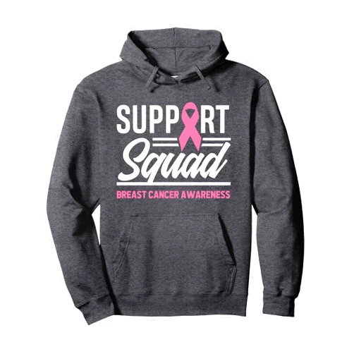 Breast Cancer Awareness In October Apparel & Gifts Breast Cancer Warrior Support Squad Breast Cancer Awareness Pullover Hoodie