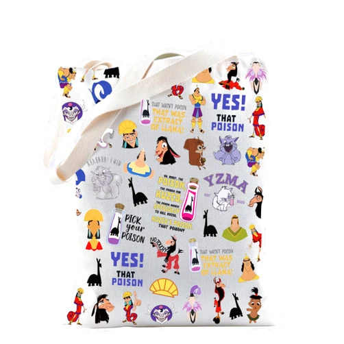 TSOTMO Emperor Cartoon Merch Tote Bag Poison Kuzco Gift Yzma Kronk Gift Kuzco Llama Gift Magical Gift WDW Trip Gift