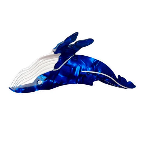 LeeCAE Animal Hair Clip Whale Shape Hair Claw Clip for Thick Hair Grip Hair Clamps for Women Strong Hold Hair Accessories- Blue