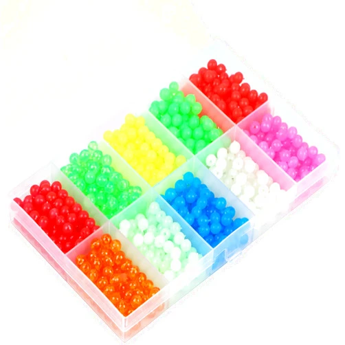 XuuHaa 1000PCS Fishing Beads Assorted Set, Premium 5mm Round Float Glow Fishing Rig Beads, Luminous Fishing Bait Eggs Plastic Beads Lure Tackle (10 Colors- 1000 PCS)